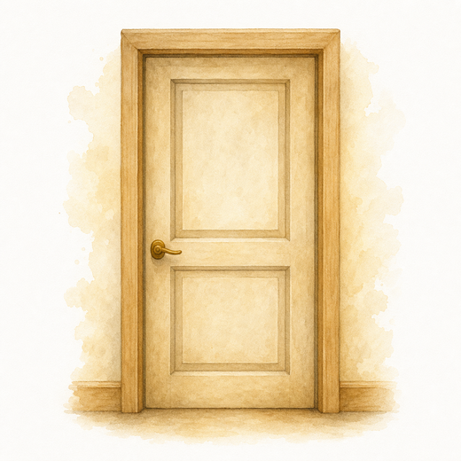 Watercolor closed door