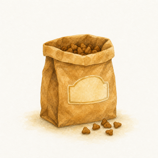 Watercolor cat food bag