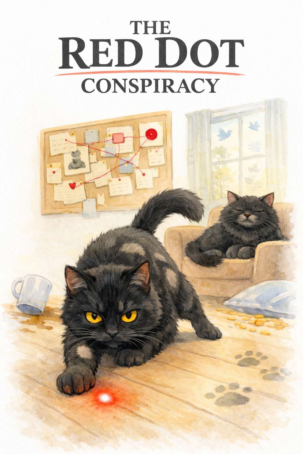 Watercolor illustration for The Red Dot Conspiracy